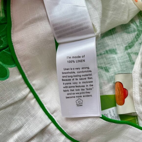 NWT FARM Rio Green and White Floral Linen Midi Skirt - Picture 10 of 10